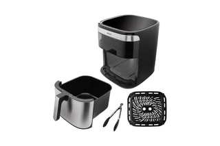 Friteuse à air en acier inoxydable, céramique et silicone - 10 l