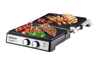 Plancha électrique gril et sandwich - 29 x 24,6 cm - 2000 W