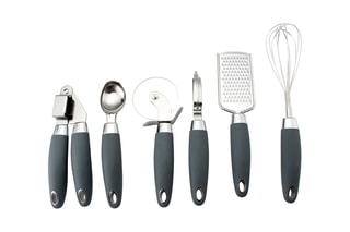 6 ustensiles de cuisine en acier inoxydable