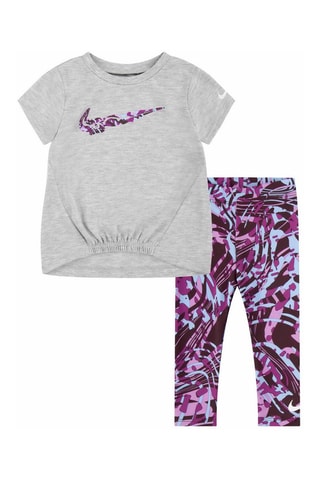 T-shirt et legging Gris chiné et violet - Nike