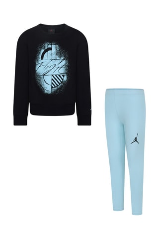 Sweat et legging polaires - Noir et turquoise - Jordan