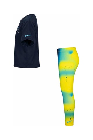 T-shirt et legging - Bleu et jaune - Nike