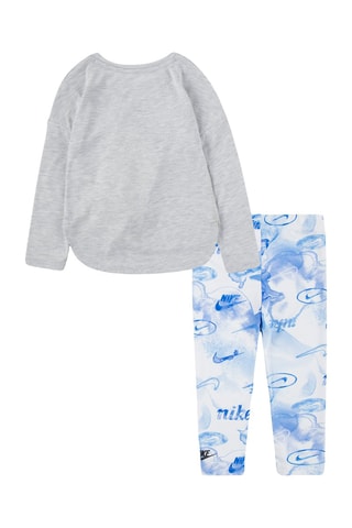 T-shirt et legging tie and dye Gris clair chiné et ciel - Nike