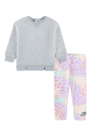 Sweat et legging Gris clair chiné et rose - Nike