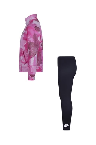 Veste tie and dye et legging Noir et rose - Nike
