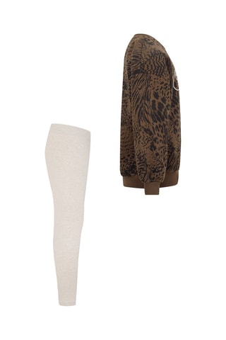 Sweat et legging Beige et marron - Nike
