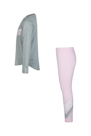 T-shirt et legging Gris foncé chiné et mauve  - Nike