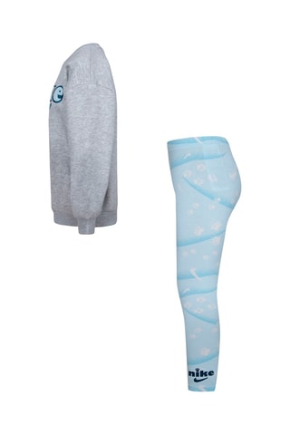 Sweat et legging Gris chiné et ciel  - Nike