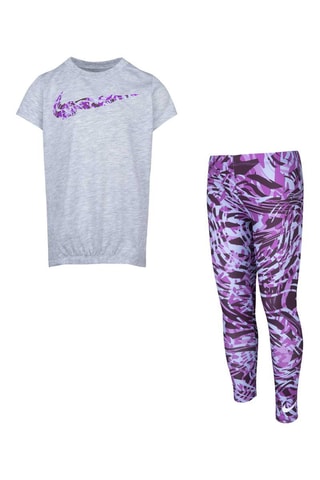 T-shirt et legging Gris et violet - Nike