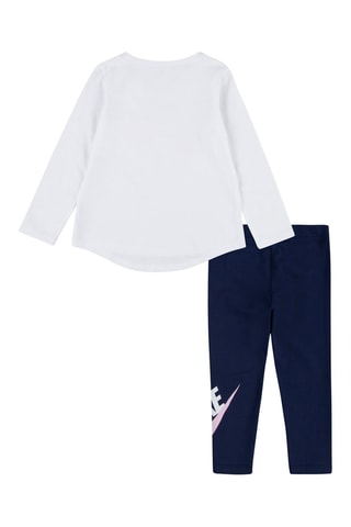 T-shirt et legging Blanc et bleu marine  - Nike