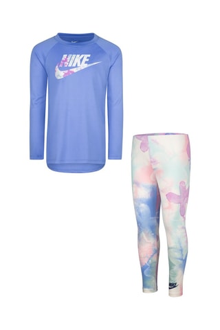 T-shirt et legging tie and dye Indigo et vert clair - Nike