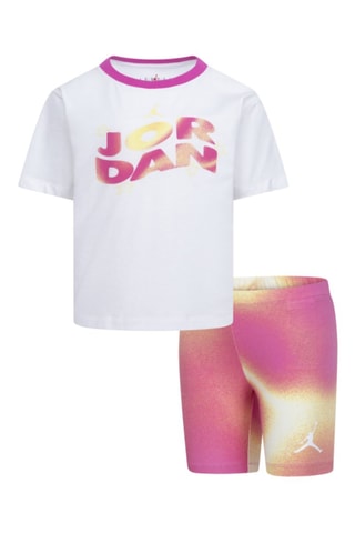 T-shirt et short tie and dye Lemonade - Blanc et rose - Jordan