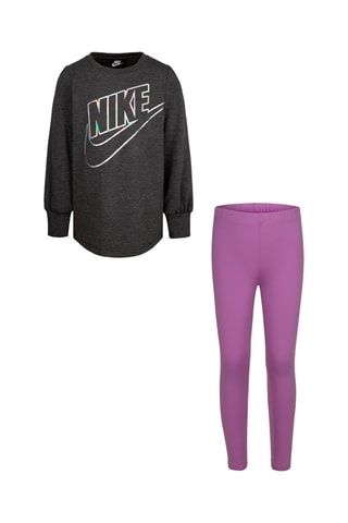 Tunique et legging Gris foncé chiné et violet - Nike