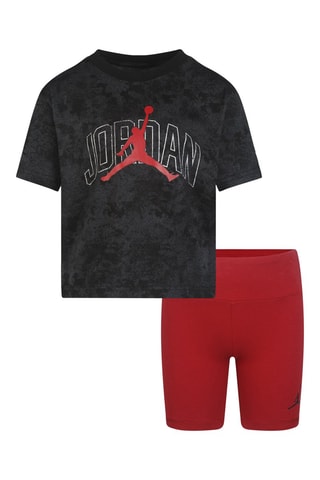 T-shirt tie and dye et cycliste - Noir et rouge - Jordan