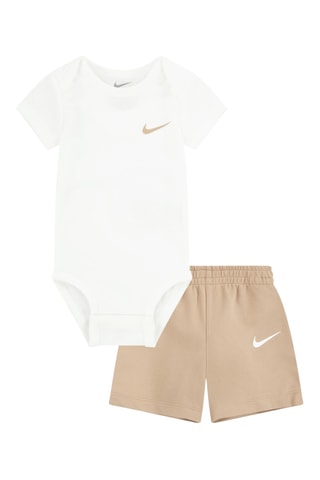 Body et short - Beige et blanc