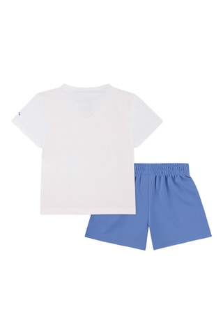 T-shirt trompe l’œil et short - Violet et rouge