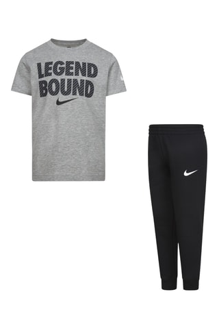 T-shirt et pantalon - Gris foncé chiné et noir