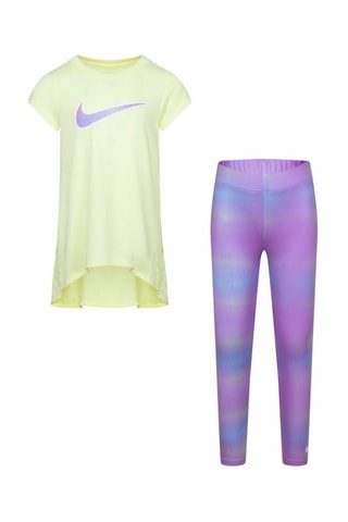 T-shirt et legging - Jaune pâle et violet - Nike