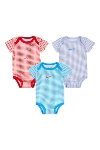 3 grenouillères - Rouge, ciel et mauve - Nike