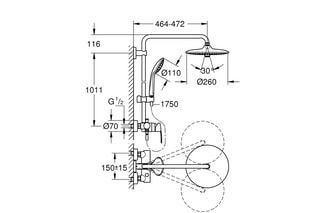 Colonne de douche avec mitigeur monocommande Vitalio Joy 260
