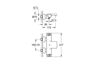 Mitigeur thermostatique pour douche et bain Grohtherm 2000
