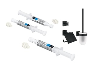 Ensemble d’accessoires pour salle de bain QuickGlue et 3 colles - 3 x 2,5 ml