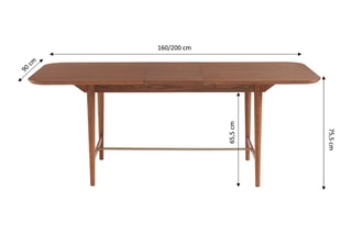 Table extensible en bois de frêne Jill - 160/201 x 90 x 75 cm