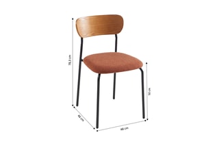 2 chaises en frêne Frida - 46 x 48 x 78,3 cm