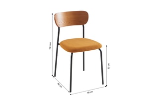 2 chaises en frêne Frida - 46 x 48 x 78,3 cm