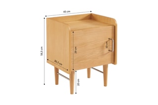 Table de chevet en bois de frêne Twiggy - 45 x 36,5 x 56,5 cm