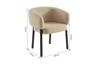 Fauteuil en tissu velours Abelia