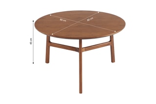 Table basse en frêne Dolly - 45 x 80 x 80 cm