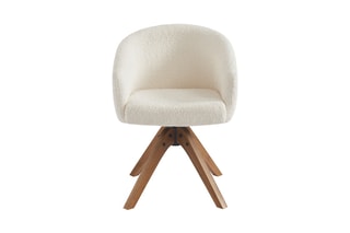 Fauteuil Paola - Ecru - En tissu bouclette