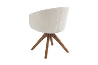 Fauteuil Paola - Ecru - En tissu bouclette