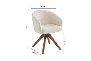 Fauteuil Paola - Ecru - En tissu bouclette
