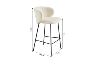2 tabourets de bar Cassie - 86,5 x 52,5 x 52 cm