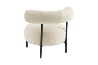 Fauteuil Farel - Ecru - En tissu bouclette