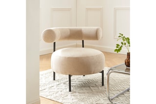 Fauteuil Farel - Beige - En tissu bouclette