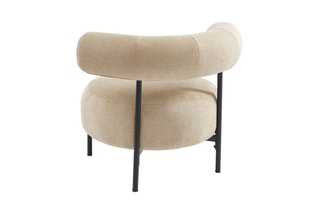 Fauteuil Farel - Beige - En tissu bouclette