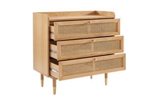 Commode en chêne 3 tiroirs Léon - 85 x 40 x 85 cm