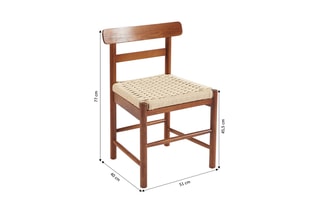 2 chaises en chêne massif Gigi - 77 x 51 x 40 cm