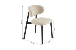 2 chaises Ciara - 74,5 x 50,5 x 50 cm