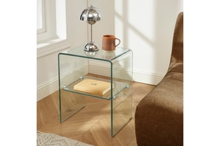 Table de chevet en verre trempé Ginza - 50 x 40 x 30 cm
