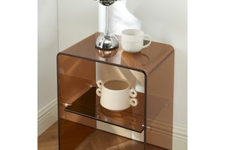 Table de chevet en verre trempé Ginza - 50 x 40 x 30 cm