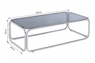 Table basse verre trempé Maggy - 120 x 60 x 35 cm