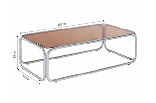 Table basse en verre trempé Maggy - 120 x 60 x 35 cm