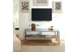 Meuble TV en verre trempé Maggy - 120 x 40 x 43 cm