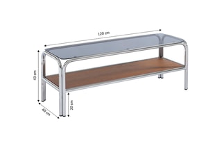 Meuble TV en verre trempé Maggy - 120 x 40 x 43 cm