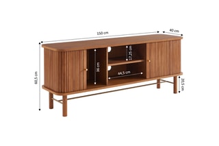 Meuble TV 2 portes en frêne Ernest - 150 x 40 x 60 cm