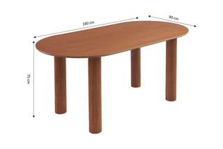 Table à manger en chêne Pénélope - 180 x 90 x 75 cm